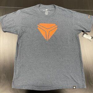 Blue Gray T-Shirt with Orange Logo